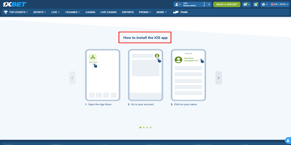 معرفی نسخه iOS سایت وان ایکس بت